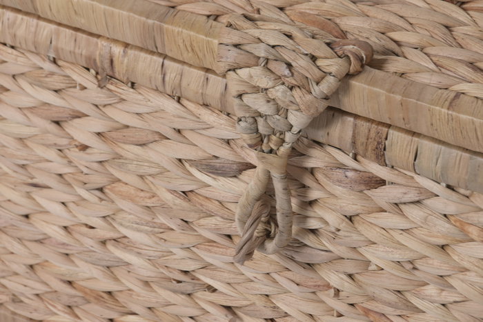 DKD Home Decor Set de 3 Baúles de Jacinto de Agua y Madera Natural