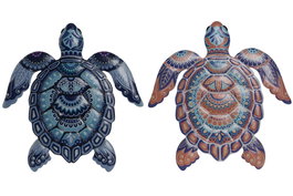 DKD Home Decor Decoración de Pared Metal Tortuga Surtido de 2