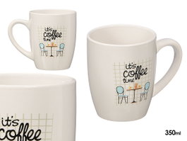 VESSIA Taza de Porcelana Coffee Time 350ml Blanco-Marron-Negro (Pack de 27) skus: B1CS4VLSM4