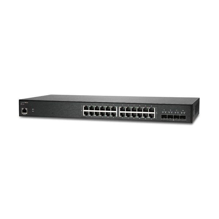 Sonicwall Switch SWS14-24 - Conmutador gestionado 24x 10/100/1000 + 4x SFP+ 10 Gigabit, montaje en rack, con 1 año soporte 24x7