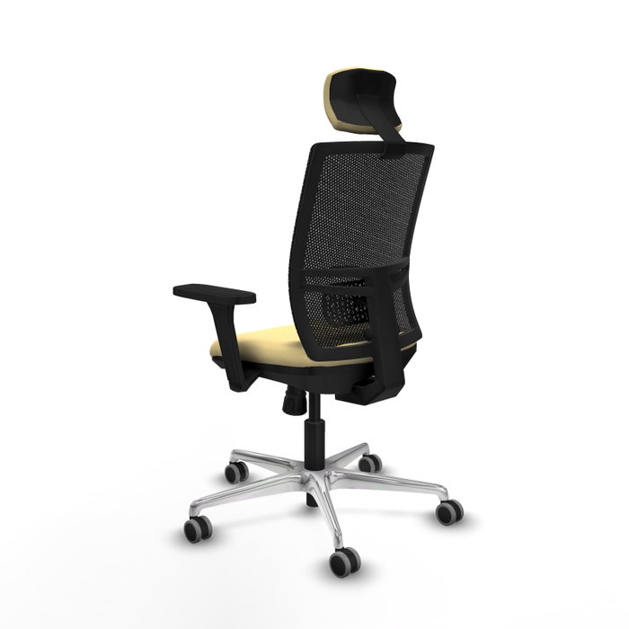 PIQUERAS Y CRESPO Silla de oficina Yunquera con mecanismo Sincro, Crema y Negro PIQUERAS Y CRESPO Silla de oficina Yunquera con mecanismo Sincro, Crema y Negro