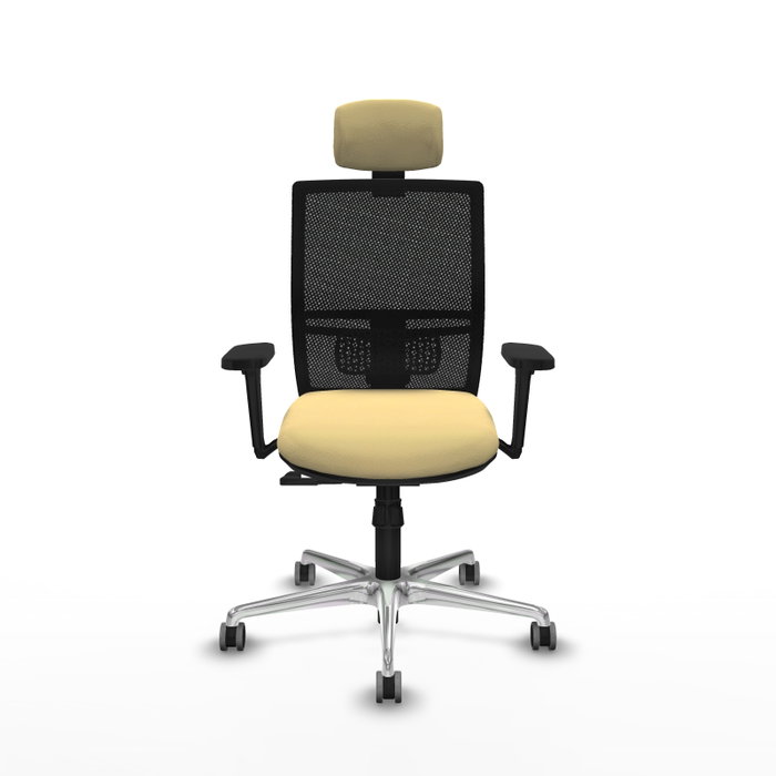 PIQUERAS Y CRESPO Silla de oficina Yunquera con mecanismo Sincro, Crema y Negro PIQUERAS Y CRESPO Silla de oficina Yunquera con mecanismo Sincro, Crema y Negro