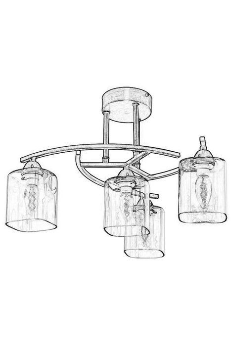 Opviq Lámpara de Araña AV-1373-4E, Metal, Cobre Envejecido, 32 cm Largo x 51 cm Diámetro, Elegante y Moderna para Hogar u Oficina