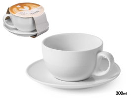 VESSIA Taza Café con Leche 300ml Blanco Porcelana Pack de 24 de forma profesional