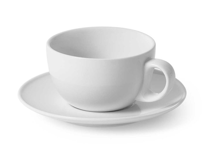 VESSIA Taza Café con Leche 300ml Blanco Porcelana Pack de 24 de forma profesional