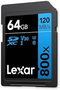 Lexar LSD0800P064G-BNNNG Tarjeta SDXC Profesional 64GB 800X UHS-I U3 V30 Clase 10 Lectura 150MB/s