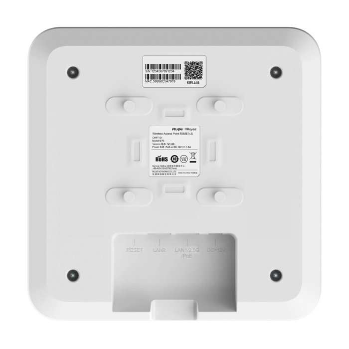 Ruijie Networks RG-RAP2260(E) Punto de Acceso Wi-Fi 6 3202 Mbit/s Blanco