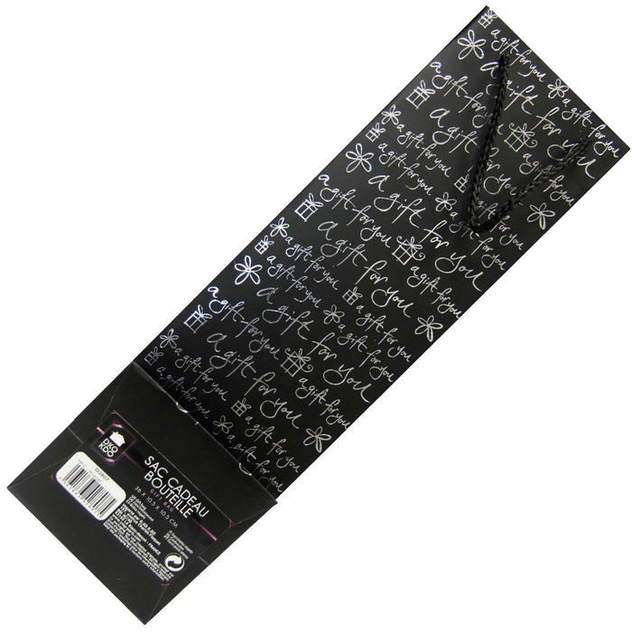 Party Time Bolsa de Regalo para Botella Surtida en Papel con Asas de Cuerda 10.5x10.5x36 cm