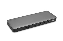 Kensington Replicador de Puertos 4K Dual Thunderbolt 4 SD5760T con Carga Power Delivery de 96 W, MicroSD/SD, Gigabit Ethernet, Gris