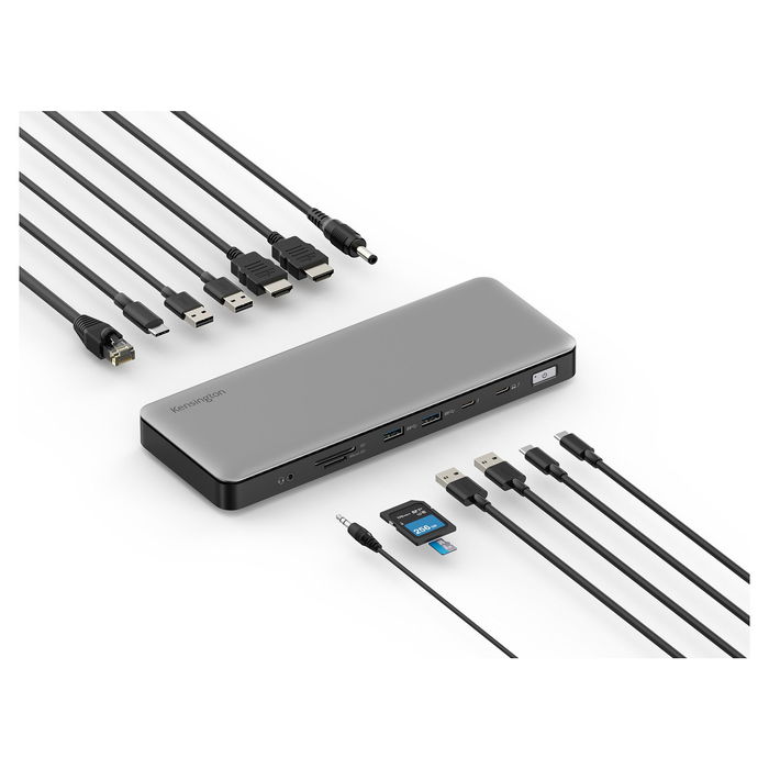 Kensington SD5760T Thunderbolt 4 Dock Estación de Acoplamiento con Dual HDMI 4K/8K, 96W PD, Puerto GB Ethernet, Lector de Tarjetas SD/MicroSD para MacBook