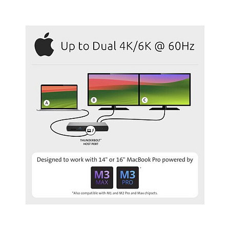 Kensington SD5760T Replicador de puertos Thunderbolt 4 Dual 4K Gris Kensington SD5760T Replicador de puertos Thunderbolt 4 Dual 4K Gris