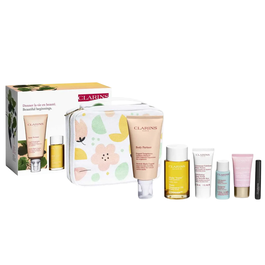 Maternity Set Clarins: Clarins, GWP Textile Pouch + Tonic, Firming, Body Oil, 100 ml + Body Partner, Anti-Stretch Marks, Body Cream, Body, 175 ml + Clarins, Exfoliating, Body Scrub, 30 ml + Extra-Firming Energy, Anti-Wrinkle, Day, Cream, For Face, 15 ml +