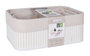 Confortime Set de 3 Cestas de Ordenación de Bambú Blanco, Dimensiones: 30x20x12 cm, 28x18x10 cm y 25 cm (6 Unidades)