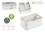 Confortime Set de 3 Cestas de Ordenación de Bambú Blanco, Dimensiones: 30x20x12 cm, 28x18x10 cm y 25 cm (6 Unidades)