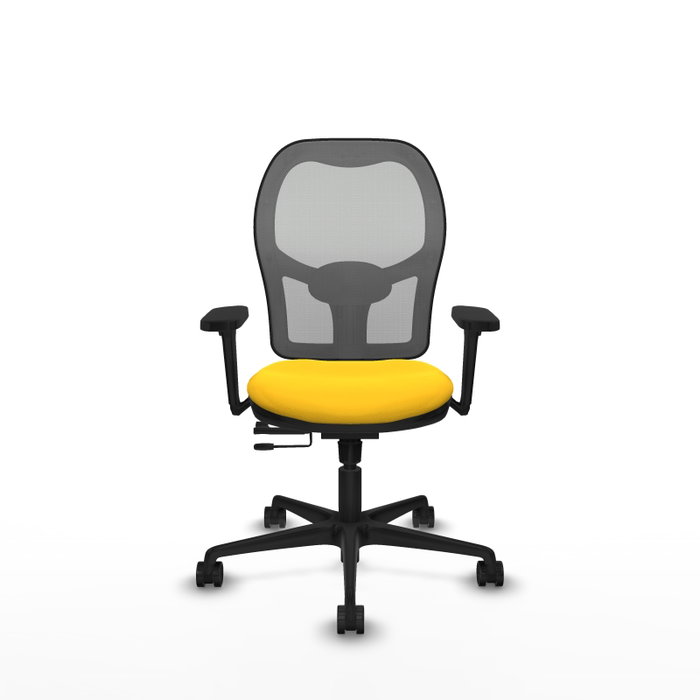 PIQUERAS Y CRESPO Silla de oficina Jorquera con mecanismo Sincro/Traslack, Amarillo y Gris