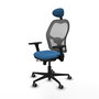 PIQUERAS Y CRESPO Silla de oficina Jorquera con mecanismo Sincro/Traslack, Azul claro y Gris