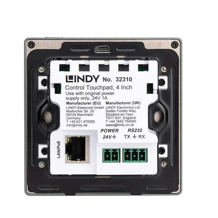 Lindy 32310 Panel de Control Táctil 4 pulgadas 720 x 720 Pixeles Gris