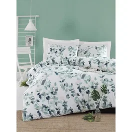 Juego de Cama Funda Nórdica 220x240 cm + 2 Fundas Almohada 60x60 cm Algodón Poliéster Verde ASI8683742431756