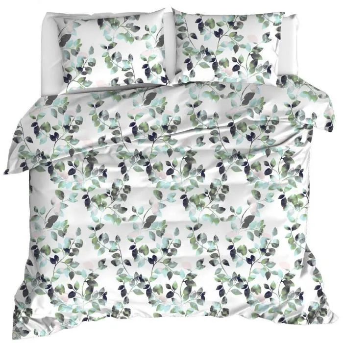 Juego de Cama Funda Nórdica 220x240 cm + 2 Fundas Almohada 60x60 cm Algodón Poliéster Verde ASI8683742431756