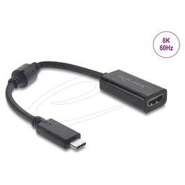 DeLOCK 61085 Adaptador USB Tipo-C a HDMI 8K 60 Hz HDR10 Negro