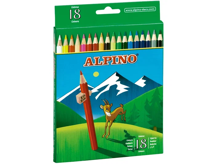 Alpino Estuche de 18 Lápices de Colores Largos Surtidos Alpino Estuche de 18 Lápices de Colores Largos Surtidos