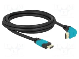 DeLOCK Cable HDMI High Speed 8K 60Hz 48Gbps 2m con conector de 90° hacia abajo