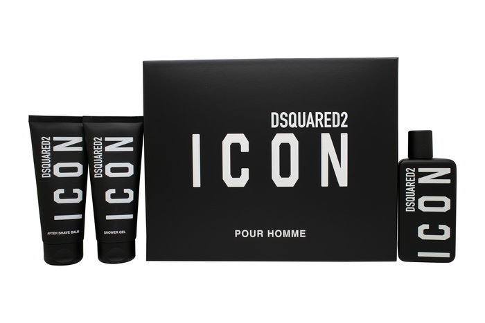 DSquared² Icon Pour Homme Gift Set 100ml EDP + 100ml Shower Gel + 100ml Aftershave Balm