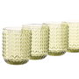 DKD Home Decor Set de 6 Vasos Verdes Colección Espiga Garbo 24 7.5 x 9.5 x 7.5 cm