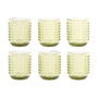 DKD Home Decor Set de 6 Vasos Verdes Colección Espiga Garbo 24 7.5 x 9.5 x 7.5 cm