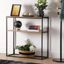 Versa Consola Blossom Oscura 30x90 cm - Madera Roble y Metal