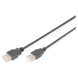 Digitus Alargador o Extensión USB 2.0 Cable USB-A Macho a USB-A Hembra 3 metros Negro