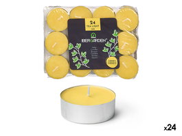 Ibergarden Set 24 Tealight Citronela 4H 14x3x11cm Aluminio Amarillo (Set de 24)