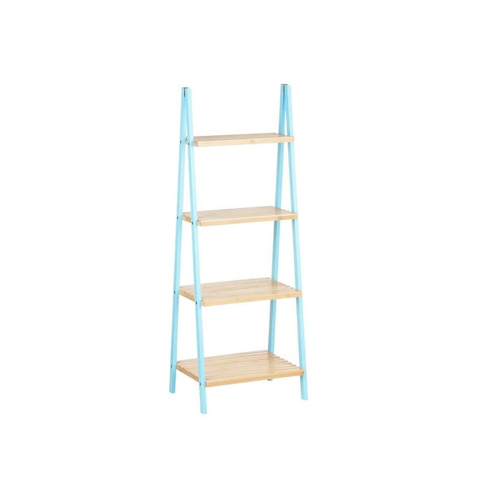 Berilo Estantería Escalera 4 Estantes Bambú Azul Berilo Estantería Escalera 4 Estantes Bambú Azul