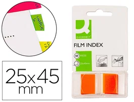 Q-connect Banderitas Separadoras Naranjas Dispensador 50 Unidades 45 x 25 mm