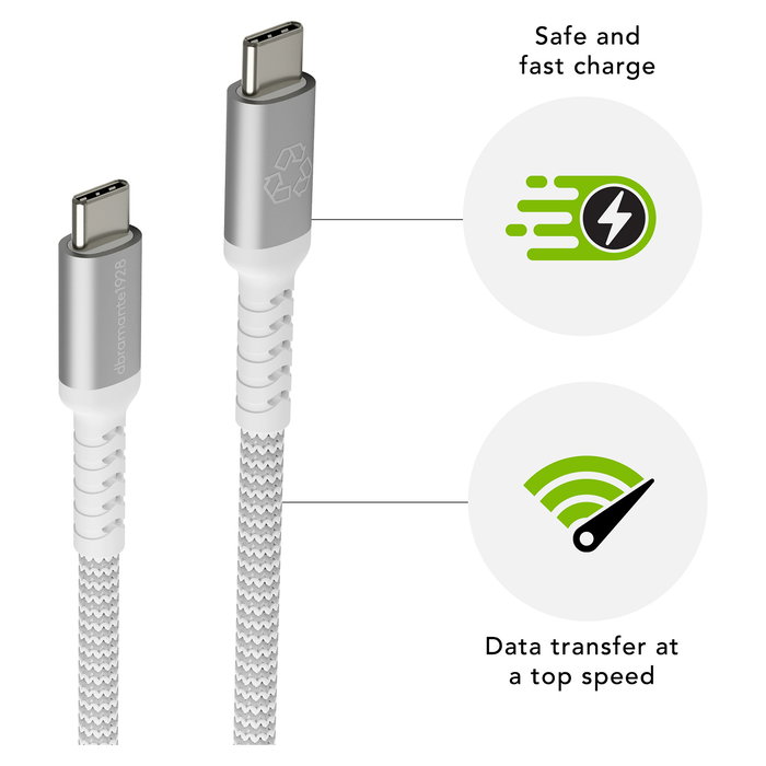dbramante 1928 RE-CHARGE BRD CABLE 1.2M USB-C a USB-C Blanco