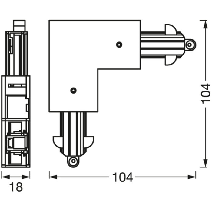 Ledvance Conector de Esquina para Foco de Carril LED Blanco