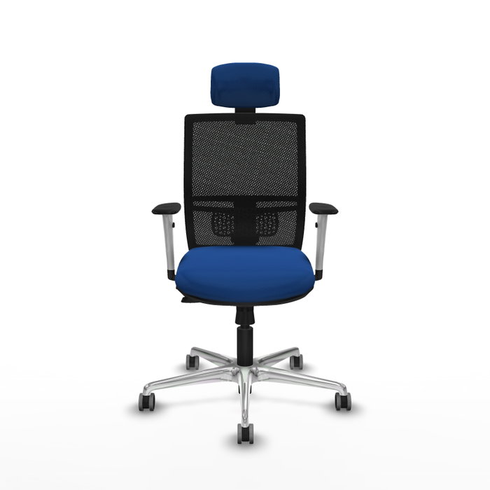 PIQUERAS Y CRESPO Silla de oficina Yunquera con mecanismo Sincro/Traslack, Azul y Negro