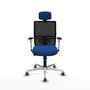 PIQUERAS Y CRESPO Silla de oficina Yunquera con mecanismo Sincro/Traslack, Azul y Negro