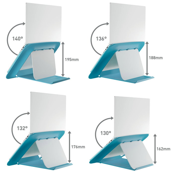 Leitz Soporte para portátil Ergo Cosy azul ajustable 4 alturas Leitz Soporte para portátil Ergo Cosy azul ajustable 4 alturas