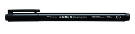 Rotulador Calibrado Tombow Mono Drawing Pen Punta Fina 08 (0,60 Mm) Negro (Set de 4)