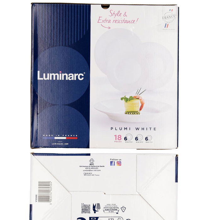 Vajilla Vidrio Plumi Luminarc 18 Piezas - 6 Personas Vajilla Vidrio Plumi Luminarc 18 Piezas - 6 Personas