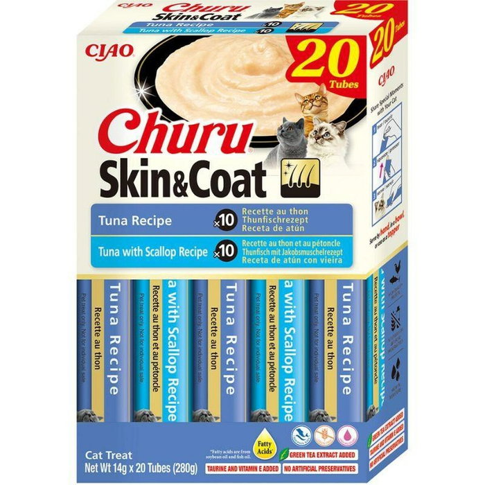 Churu Cat Variedades Skin & Coat de Atún 20 x 14 g Churu Cat Variedades Skin & Coat de Atún 20 x 14 g