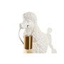 DKD Home Decor Lámpara de Sobremesa de Resina Perro Blanco y Dorado