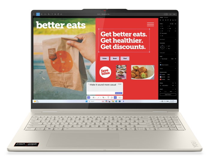 Lenovo YOGA 7 2-en-1 16" 2.8K OLED Táctil 120Hz 16GB 512GB Ryzen AI 7 350 Windows 11 Home 83JU000SPB