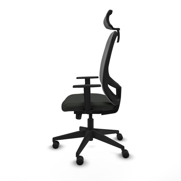 PIQUERAS Y CRESPO Silla de oficina Cilanco con mecanismo Sincro/Traslack, Tela Negra y Malla Gris