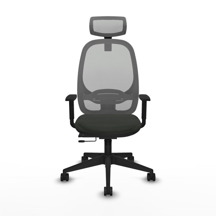 PIQUERAS Y CRESPO Silla de oficina Cilanco con mecanismo Sincro/Traslack, Tela Negra y Malla Gris