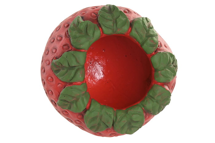 DKD Home Decor Jarrón de Cemento Fresa Rojo y Verde DKD Home Decor Jarrón de Cemento Fresa Rojo y Verde