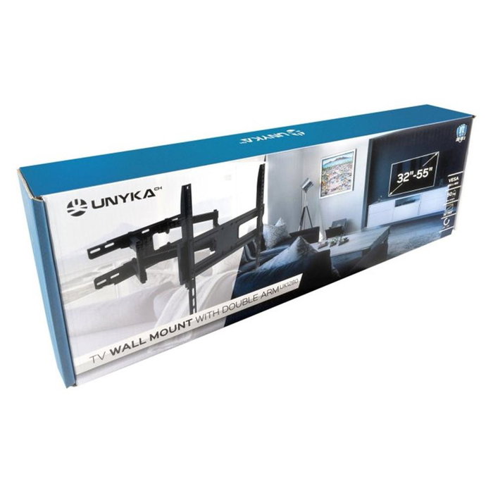 Unykach UK1280 Soporte Pared TV/Monitor Universal Articulado Doble Brazo 32-55 Pulgadas VESA 400x400 Hasta 50kg Negro Unykach UK1280 Soporte Pared TV/Monitor Universal Articulado Doble Brazo 32-55 Pulgadas VESA 400x400 Hasta 50kg Negro
