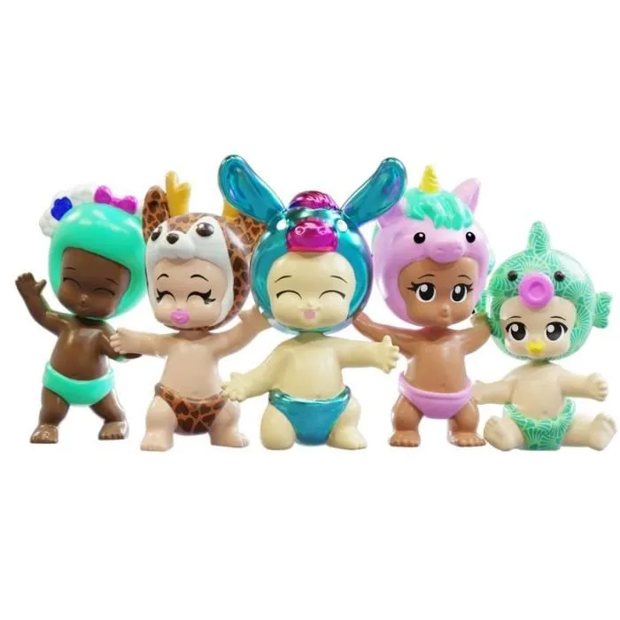 Bandai BAN3701405827793 Minifiguras de bebé coleccionables Pack de 5 Modelo aleatorio Figuras Chibi
