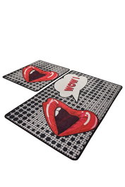 Mijölnir Juego de Alfombras de Baño de Poliéster Antibacterianas y Antideslizantes 50x60 cm y 60x100 cm
